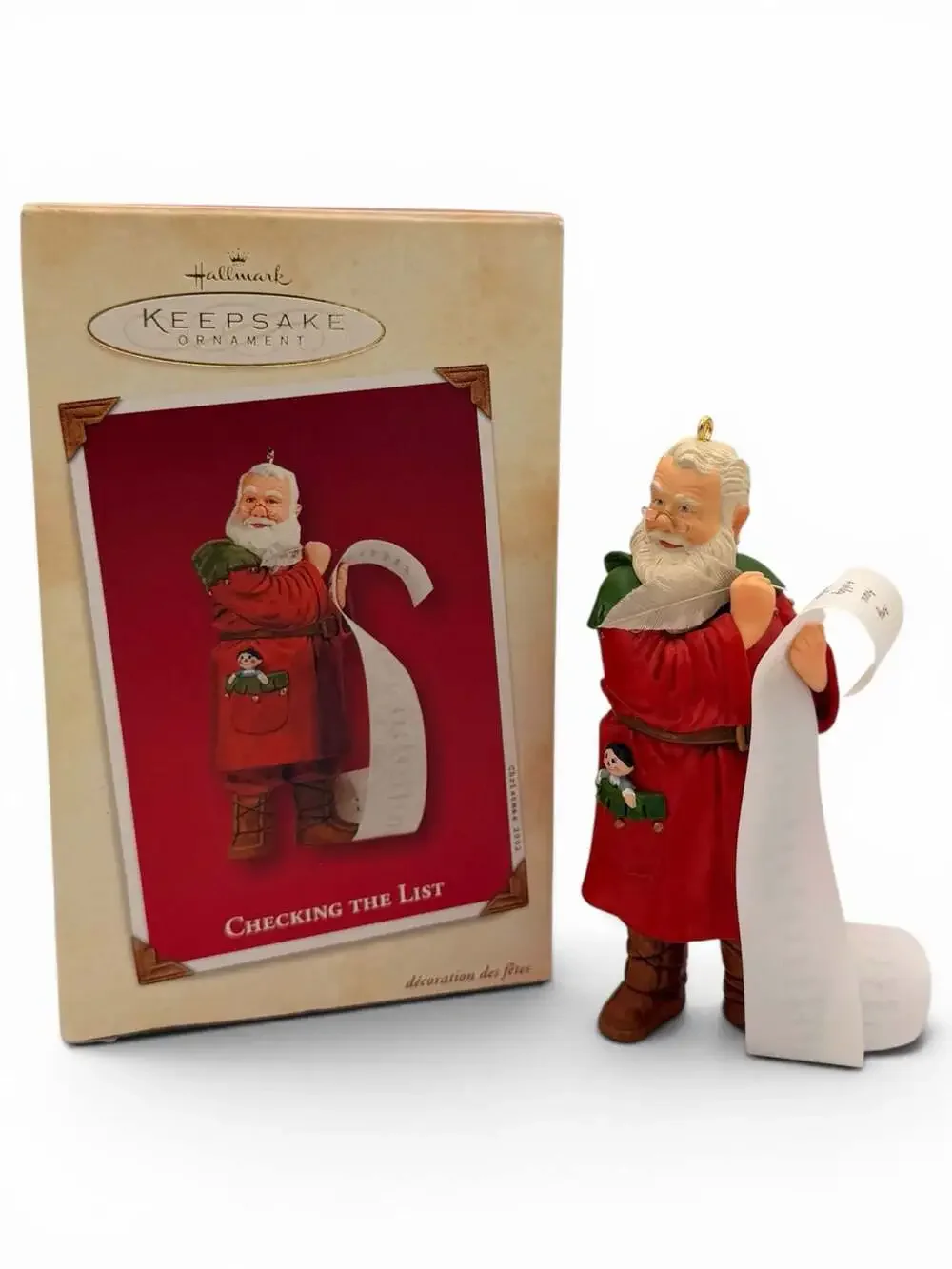 2002 Hallmark Keepsake Ornament Checking The List Santa Claus